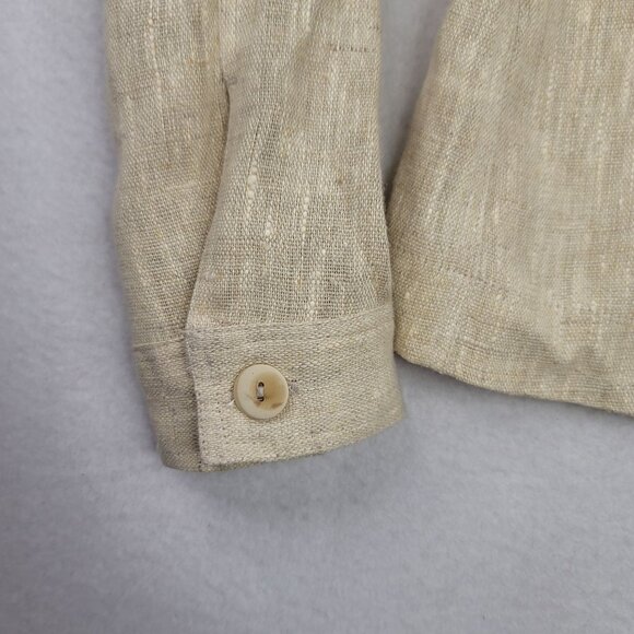 Vintage Harvé Benard Beige Linen Button-Up 6 Long Sleeve Lightweight Deadstock - Picture 6 of 9